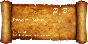 Pandur Petur névjegykártya